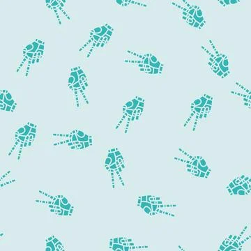 Peace robot hand gesture glyph seamless pattern Illustrazione stock