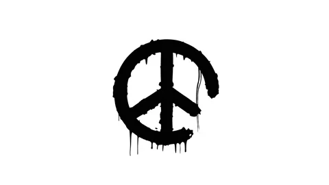 Peace Sign Animation. No War Concept Stock Footage 236328706