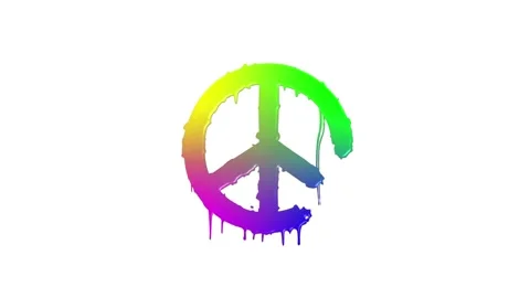 Peace Sign Animation. No War Concept Stock Footage 236328719