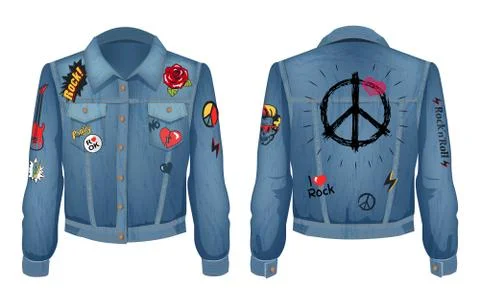 Peace Sign on Back of Jacket Vector Illustration Illustrazione stock
