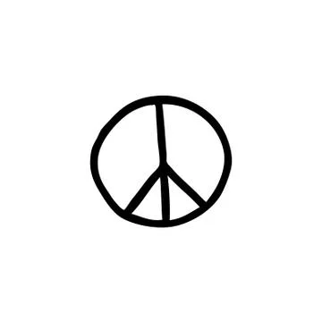 Peace sign doodle icon, vector illustration Stock Illustration