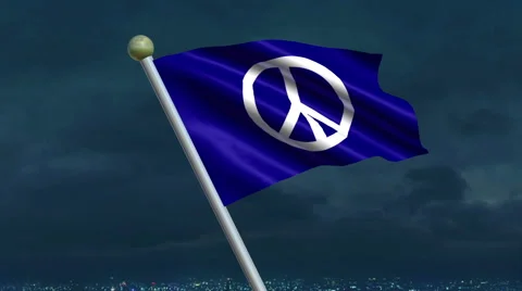 Peace Sign Flag Animation - 4K Resolution Ultra HD 動画素材 41689406