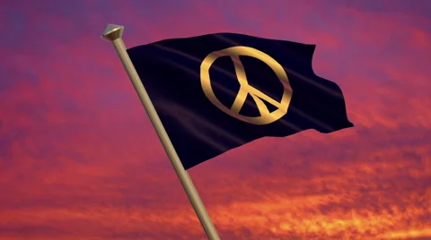 Peace Sign Flag Animation - 4K Resolution Ultra HD Stockbeeldmateriaal 41689583