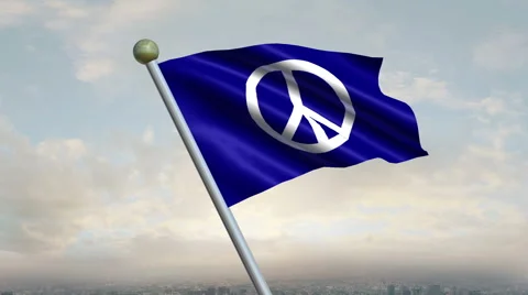 Peace Sign Flag Animation Vídeos de archivo 40314095
