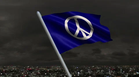 Peace Sign Flag Animation Vídeo Stock 40314109