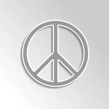 Peace sign on gray gradient background Illustrazione stock