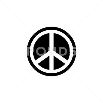 Peace Sign Icon In Flat Style Vector For Apps, UI, Websites. Black Icon ...