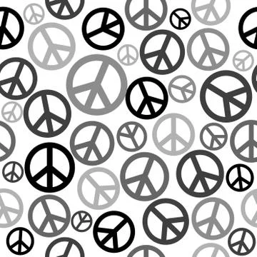 Peace sign seamless background Stock Illustration