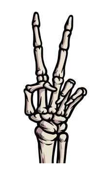 Peace sign skeleton hand vector illustration Stock Illustration