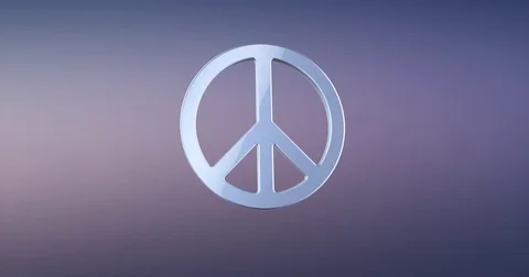 Peace Silver 3d Icon Stock Footage 71162291
