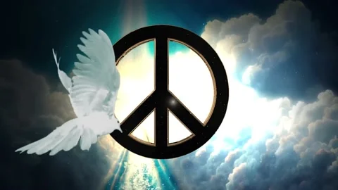 Peace Sing 3D Logo, Peace Symbol 3D, Peace 3D Emblem, Peace symbol icon in 3d Video stock 239926359