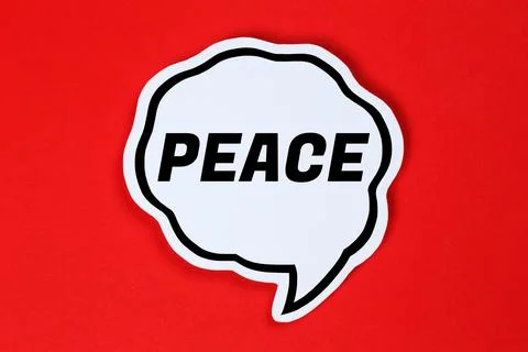 Peace speech bubble communication concept talking saying Stock Photos