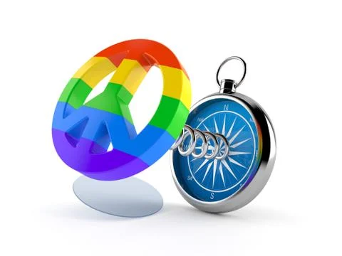 Peace symbol with compass Stock Illustration