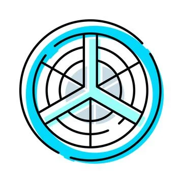 Peace symbol creating target radar icon concept Stock Illustration