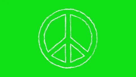 Peace symbol hand-drawn scribble animation. Pen marker doodle style. Sketch.. Video stock 333076354