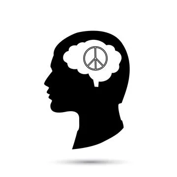 Peace Symbol with human head Stock Illustration