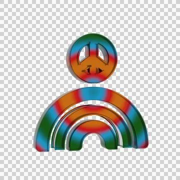 Peace Symbol Icon in Gradient 3d Stock Illustration