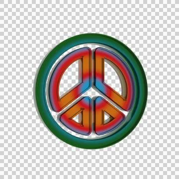 Peace Symbol Icon in Gradient 3d Stock Illustration