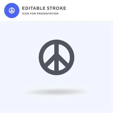 Peace Symbol icon vector, filled flat sign, solid pictogram isolated on white Illustrazione stock