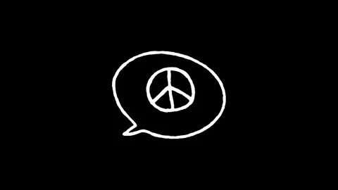 Peace Symbol Speech Bubble Icon Stock Footage 345591233