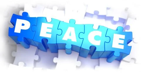 Peace - Text on Blue Puzzles Stock Illustration