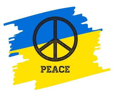Peace , Ukraine flag concept vector illustration. Stock Illustration