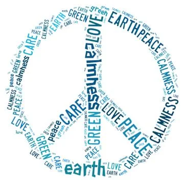 Peace vector blue on white Stock Illustration