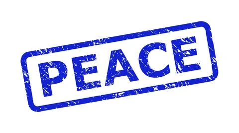 PEACE Watermark with Corroded Texture and Rounded Rect Frame Stockillustratie