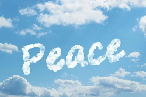 Peace word on cloud Illustrazione stock