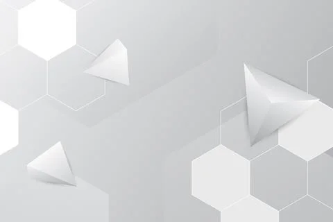 Peaceful backdrop with hexagons and 3d triangles. Stock Photos