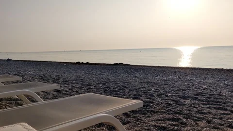 Peaceful beach slow motion view without people Stock Footage 127533588