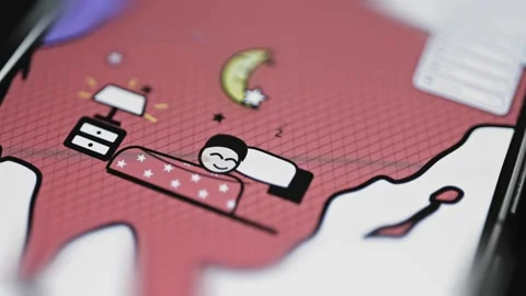 Peaceful bedtime illustration promotes consistent sleep routine Stock Footage 346609979