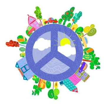 Peaceful bright planet Stock Illustration