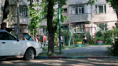 Peaceful courtyard Stock Footage 108556620