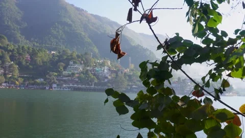 Peaceful Dawn on Himalayan River Stock Footage 337631275