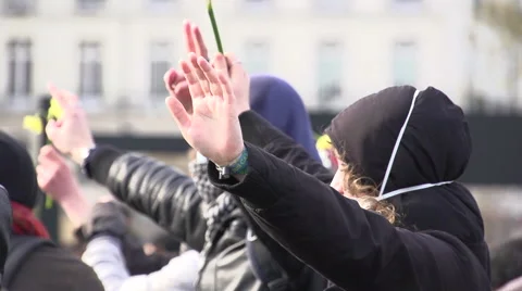 Peaceful demonstrators 8 Stock Footage 62692027