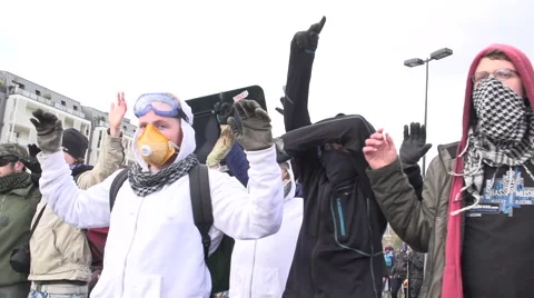 Peaceful demonstrators Stock Footage 62505789