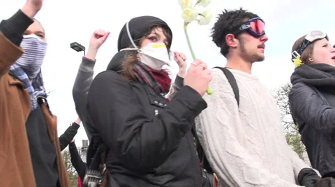 Peaceful demonstrators Stock Footage 62506980