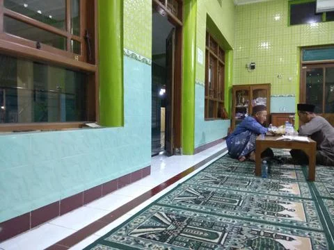 Peaceful Devotion at the Mosque. Stock Photos