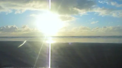 Peaceful Drive to Ocean Sunset Stock Footage 10870979