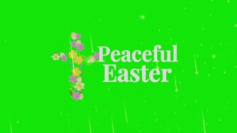 Peaceful easter message with floral cross with Streaks light fall across bright 動画素材 340880627