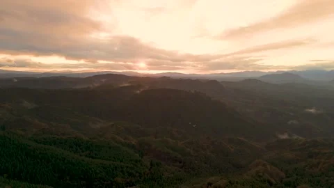 Peaceful Evening Sky at Sunset Drone Footage Stock Footage 336623876