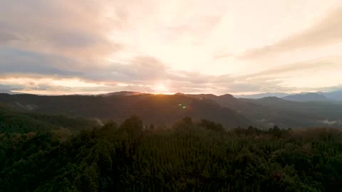 Peaceful Evening Sky at Sunset Drone Footage Stock Footage 336624206