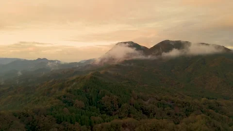 Peaceful Evening Sky at Sunset Drone Footage Stock Footage 336624237