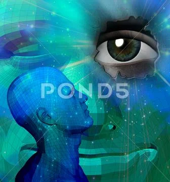 Peaceful face Stock Illustration