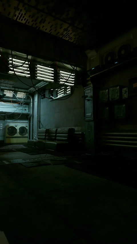 Peaceful factory zone equipped with lighting and various tools for work Stock Footage 329680335