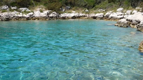 Peaceful hidden clear lagoon Stock Footage 112800854