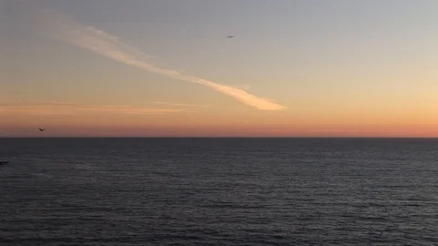Peaceful horizon at sunset Stock Footage 93206446