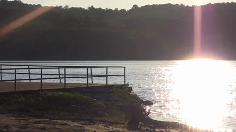 Peaceful Lake and Dock Setting at Dusk 1080/24p Stock Footage 25931268