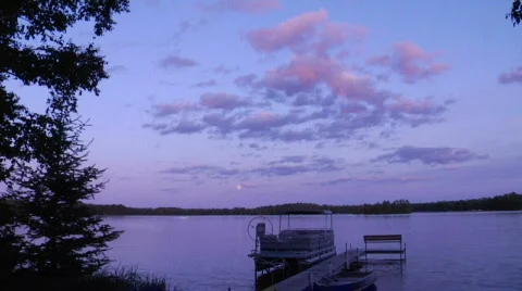 Peaceful Lake With Clouds HD Stock Footage 497075